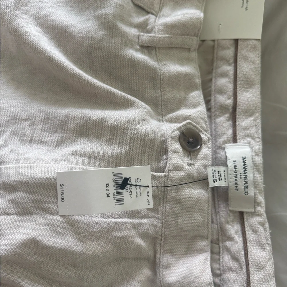 Banana Republic Factory Men’s Linen-Cotton Slim Straight Pants – Size 42x34